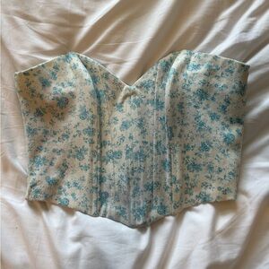 Blue and White Zara Corset